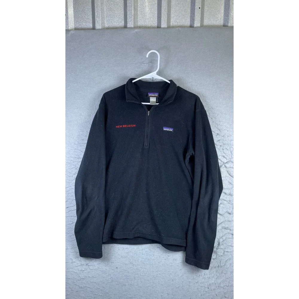 Patagonia Synchilla Fleece Pullover Mens M Black Excellent New Belgium Brewery